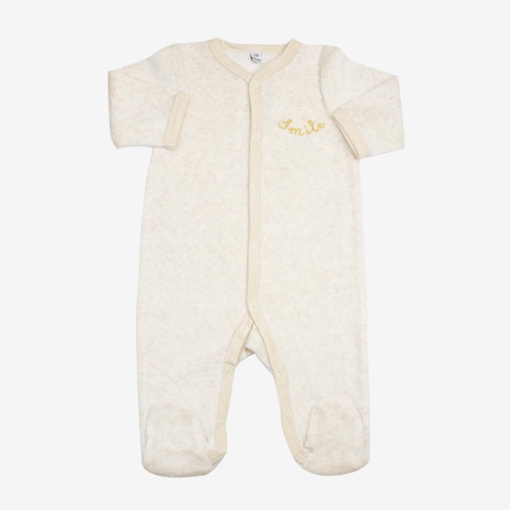 Pijama beige jaspeado