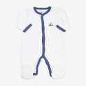 Pijama manta blanco y azul marino con bordado