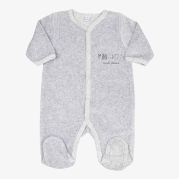 Heathered gray pajama embroidered "mini-us"