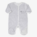 Pijama cinzento mesclado bordado "mini-nós"