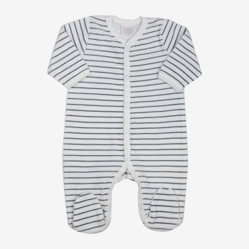 Donkerblauwe gestreepte pyjama in molton Donkerblauwe gestreepte pyjama in molton