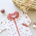 Présentation pyjama bébé col claudine terracotta Présentation pyjama bébé col claudine terracotta