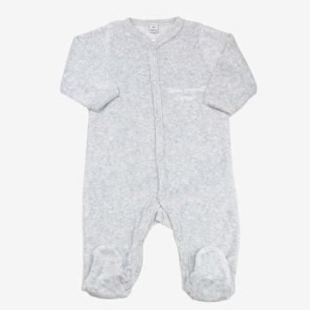 Pelele de bebé gris jaspeado