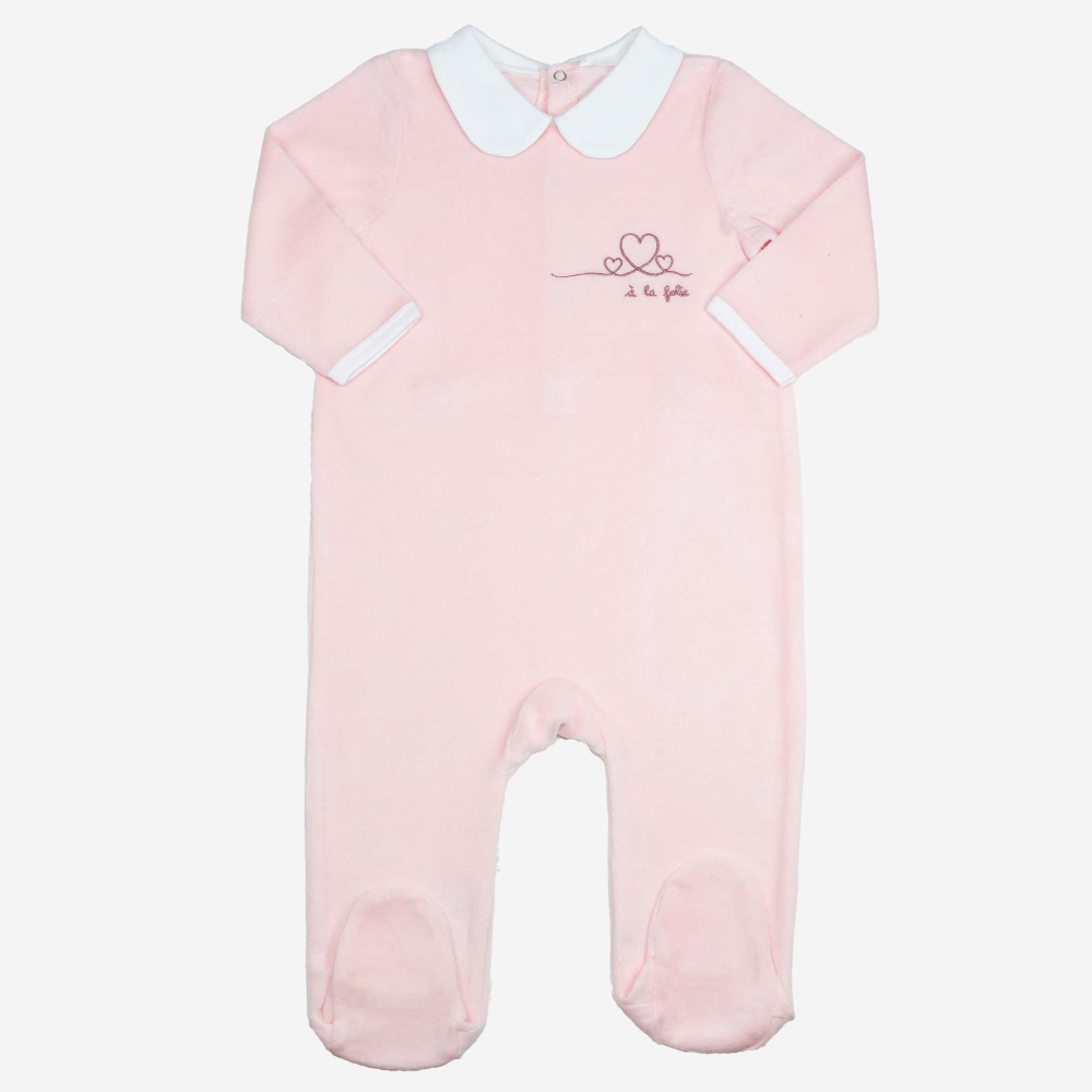 Pelele de terciopelo rosa empolvado