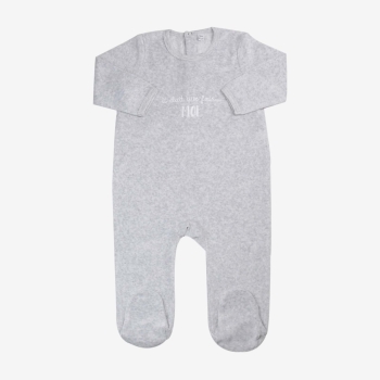 Grijs gemêleerde babypyjama Grijs gemêleerde babypyjama
