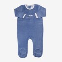 Pyjama bébé bleu "dormir ? Très peu pour moi !' Pyjama bébé bleu "dormir ? Très peu pour moi !'