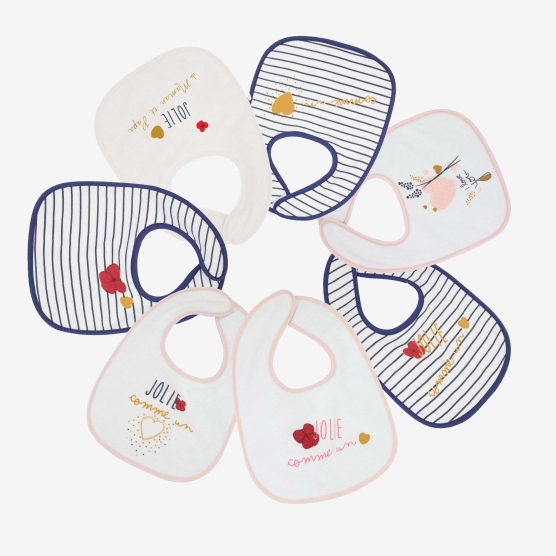 Set di 7 bavaglini bella come un cuore