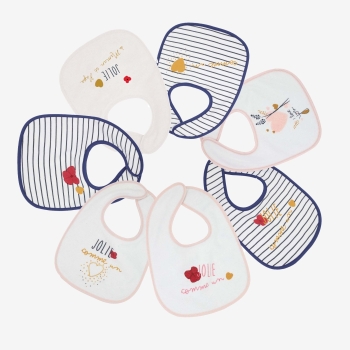 Set di 7 bavaglini bella come un cuore