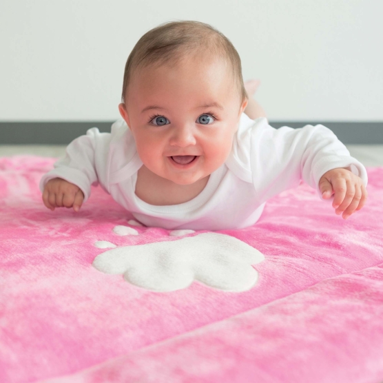 Tapis de parc Flanelle 100x100 cms Fuchsia Trois Kilos Sept - 1
