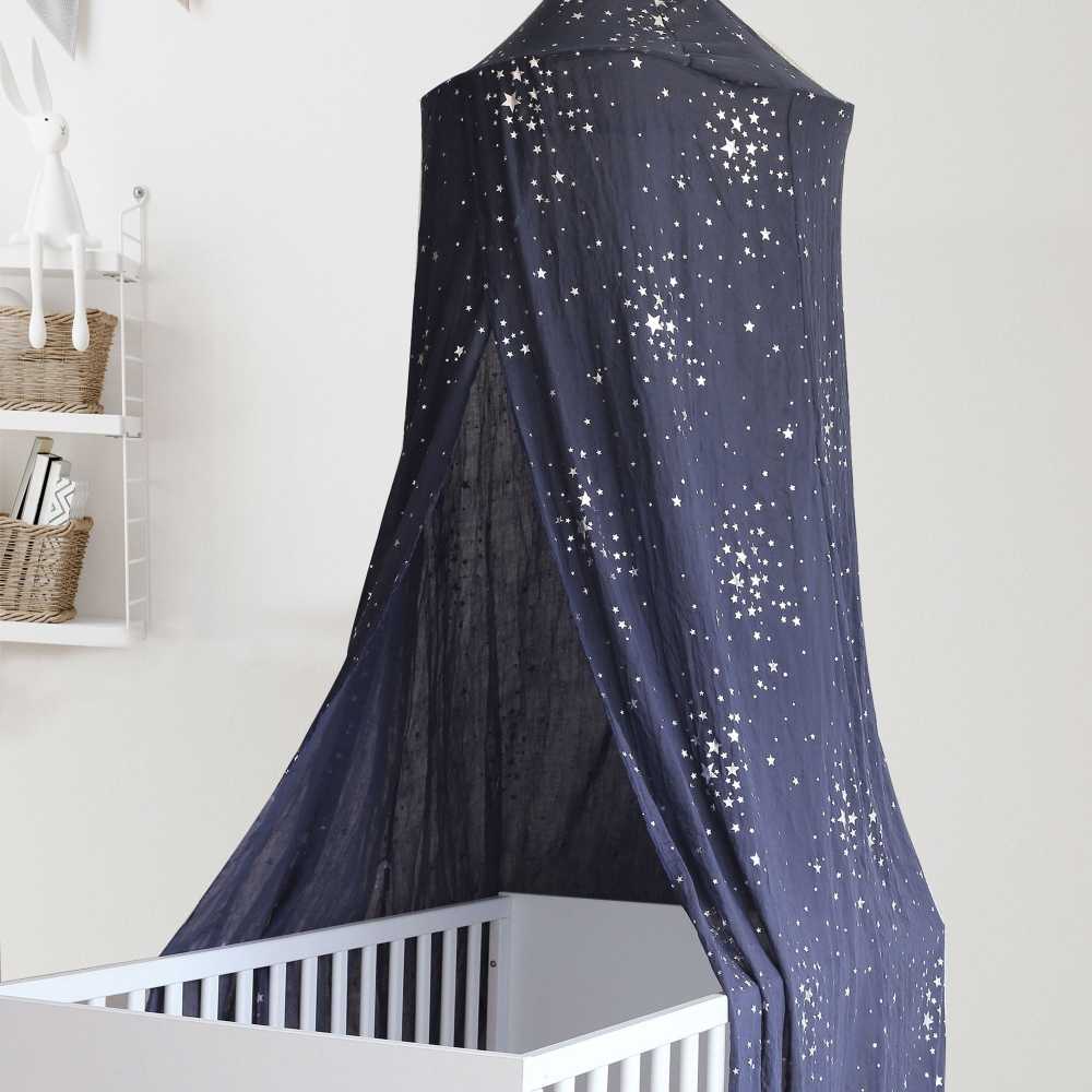 Dossel de cama azul-marinho com estrelas prateadas Trois Kilos Sept - 2