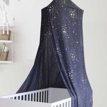 Dossel de cama azul-marinho com estrelas prateadas Trois Kilos Sept - 2