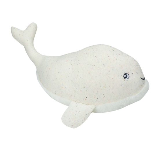 beige melange whale plush toy 40 cm