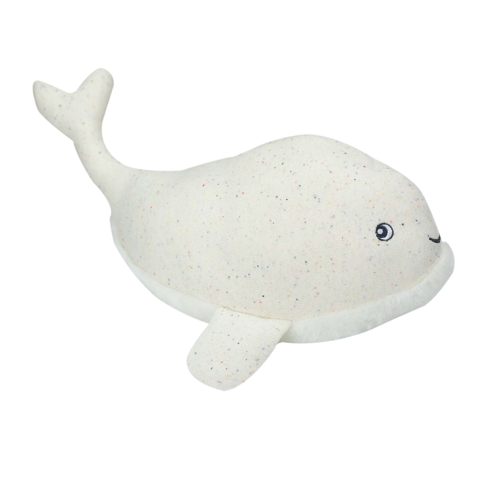 beige melange whale plush toy 40 cm
