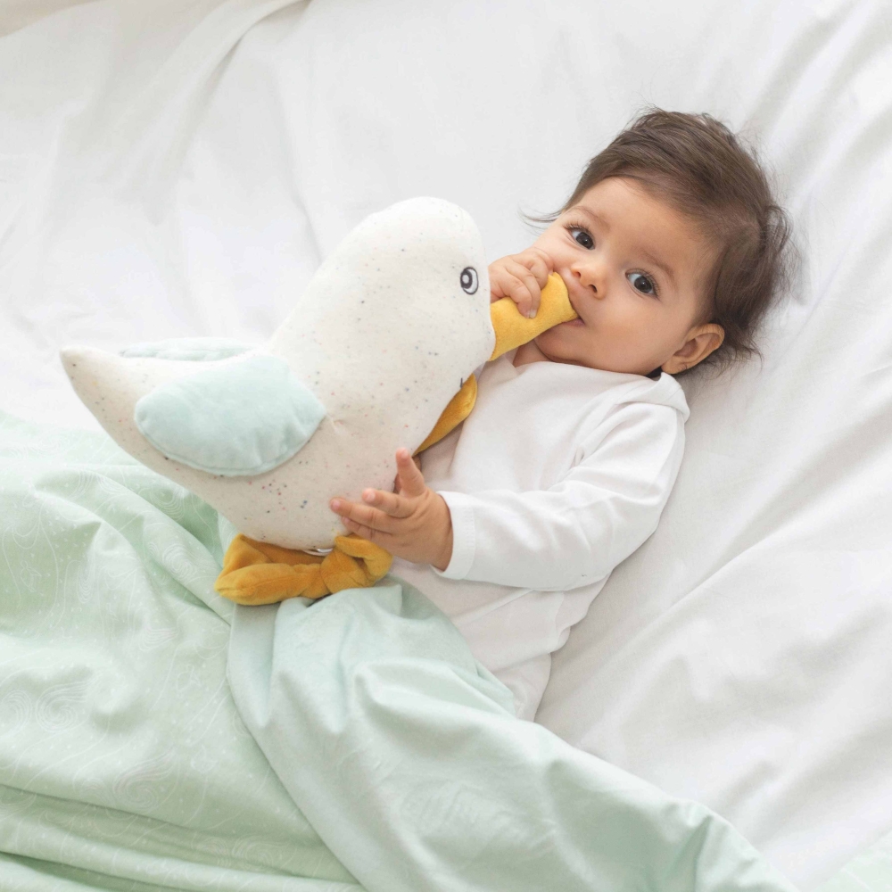 puesta en escena manta bebé milky green au large de nova