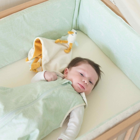 Summer sleeping bag off Nova in sea green color.