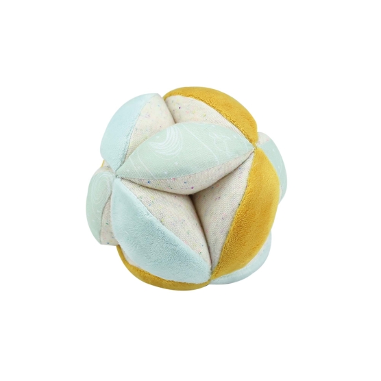 3-color sensory ball, seafoam green, yellow and heathered beige.