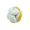 3-color sensory ball, seafoam green, yellow and heathered beige. 3-color sensory ball, seafoam green, yellow and heathered beige.