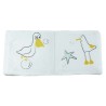livro para bebés aberto com gaivota, estrela e gaivotão
