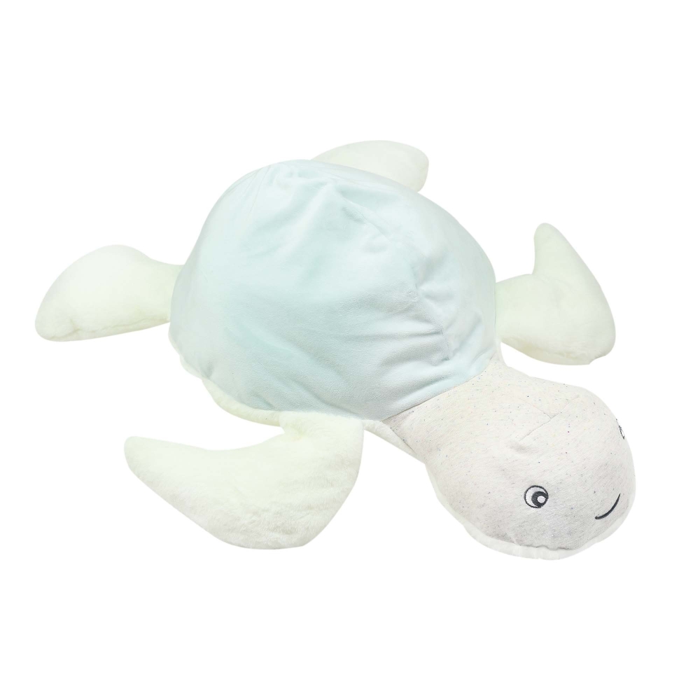 Grande peluche tortue 60 cm blanche et vert d'eau – Au large de Nova