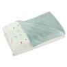 couverture velours sauge et l'autre côté avec des motifs couverture velours sauge et l'autre côté avec des motifs
