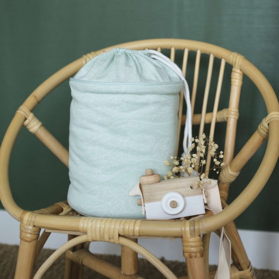 product photo of portable storage basket milky green ocean patterns