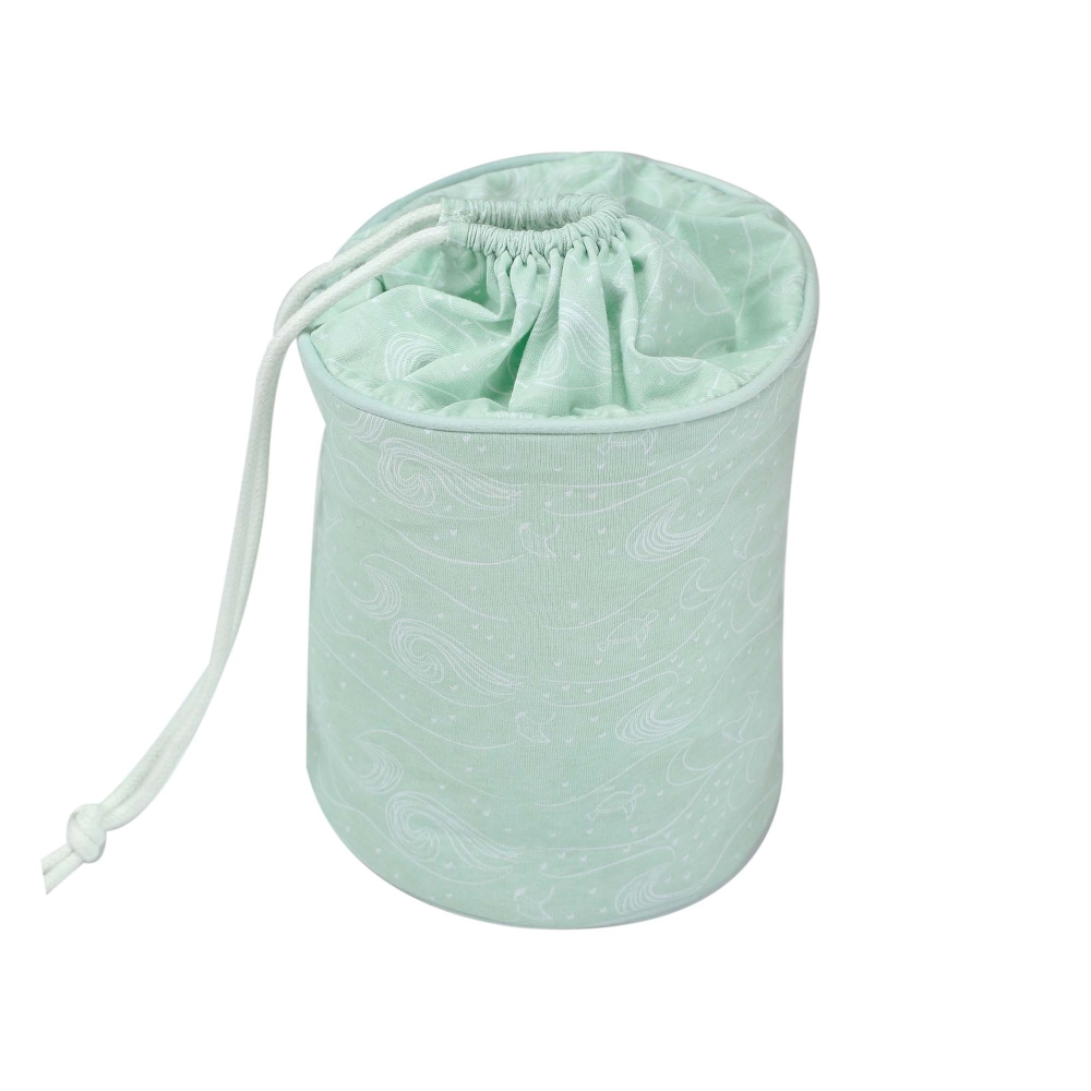 product photo of portable storage basket milky green ocean patterns