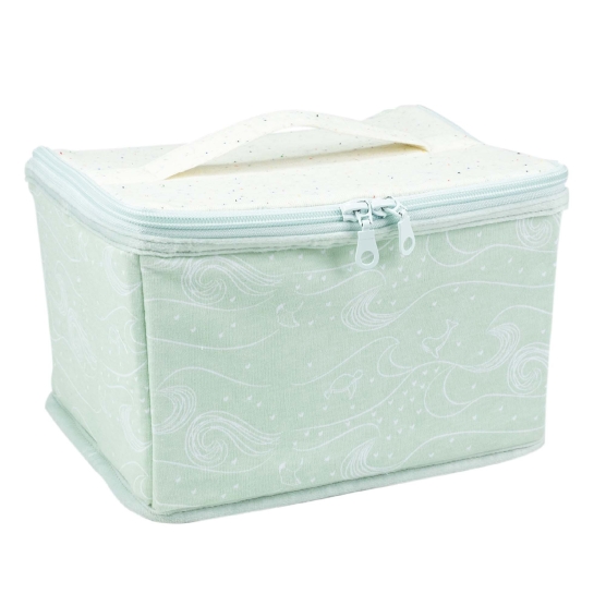 Mint green and heather beige Au large de Nova vanity, product photo