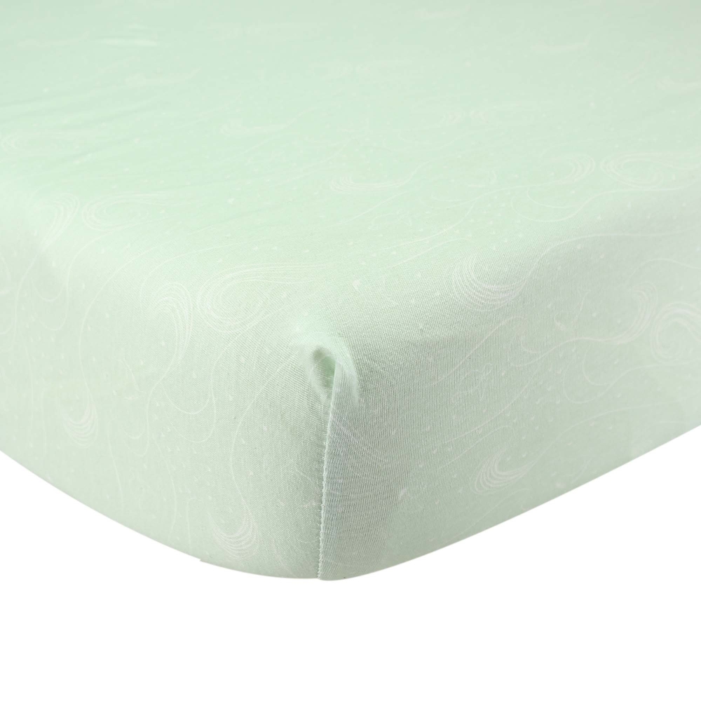 Drap housse bébé - Vert d'eau 60x120cm et 70x140cm l Trois Kilos Sept