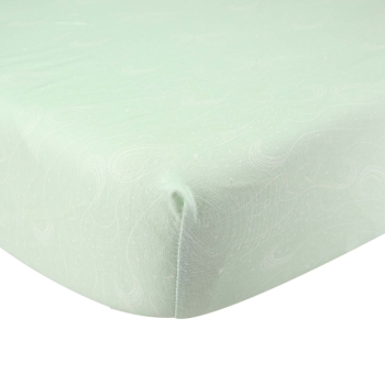 Baby fitted sheet - Water green with ocean patterns Trois Kilos Sept - 1