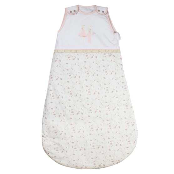 Saco de dormir 90 cm em fundo branco estampado Floral - Rose & Lili