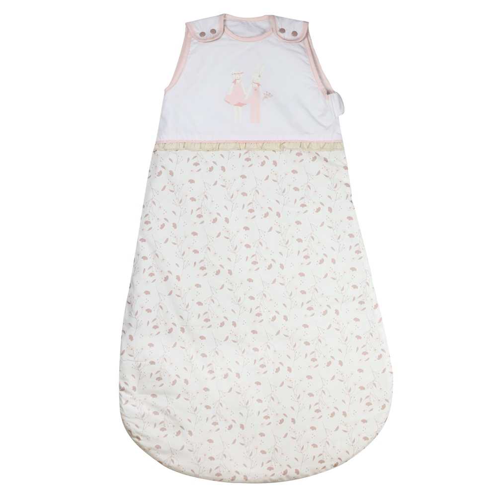 Saco de dormir 90 cm em fundo branco estampado Floral - Rose & Lili