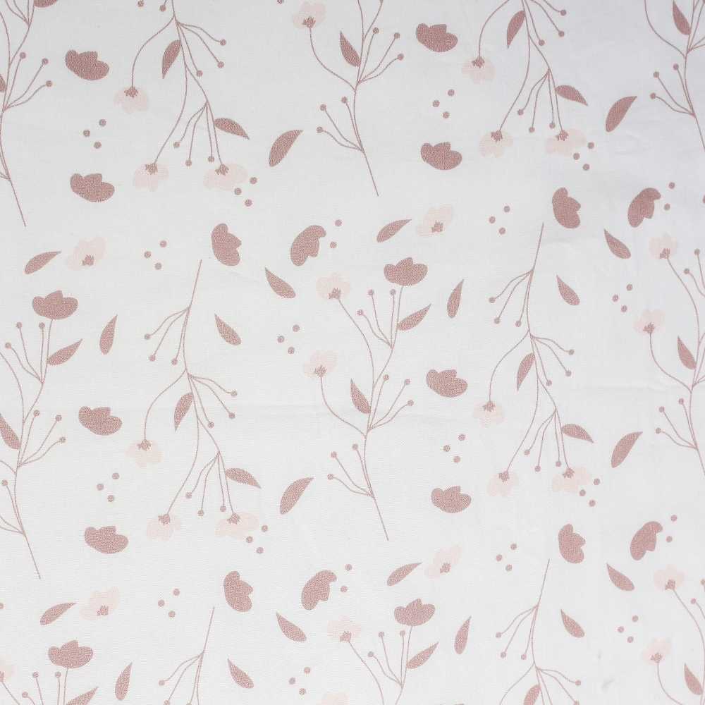 zoom no tecido e estampado do Saco de Dormir 90 cm em fundo branco estampado Floral - Rose & Lili