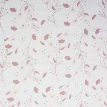zoom no tecido e estampado do Saco de Dormir 90 cm em fundo branco estampado Floral - Rose & Lili