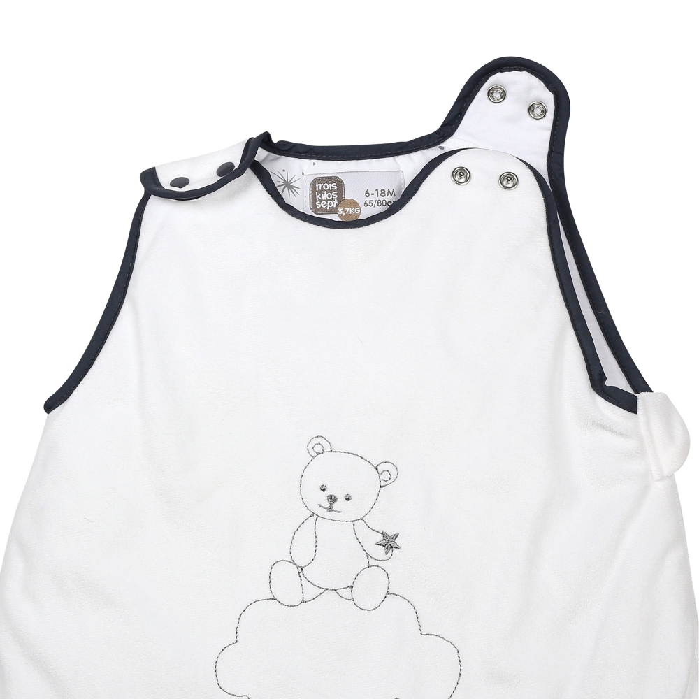 zoom sulla chiusura a doppio bottone sulle spalle del sacco nanna Martin e i suoi amici zoom sulla chiusura a doppio bottone sulle spalle del sacco nanna Martin e i suoi amici