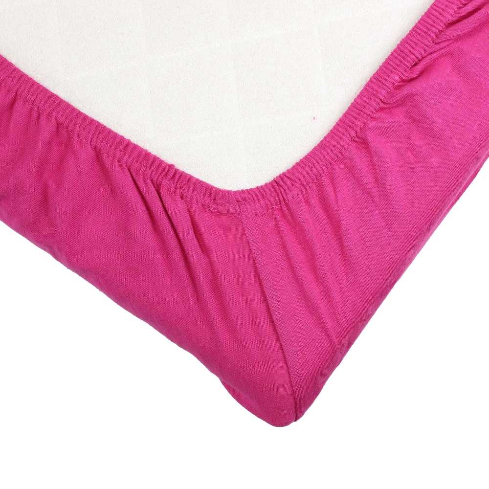 baby fitted sheet with elastic binding raspberry