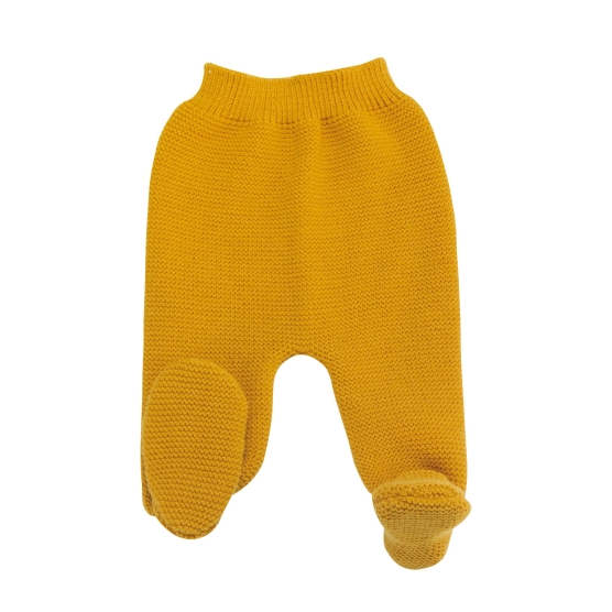 pantalon  naissance maille moutarde photo produit face