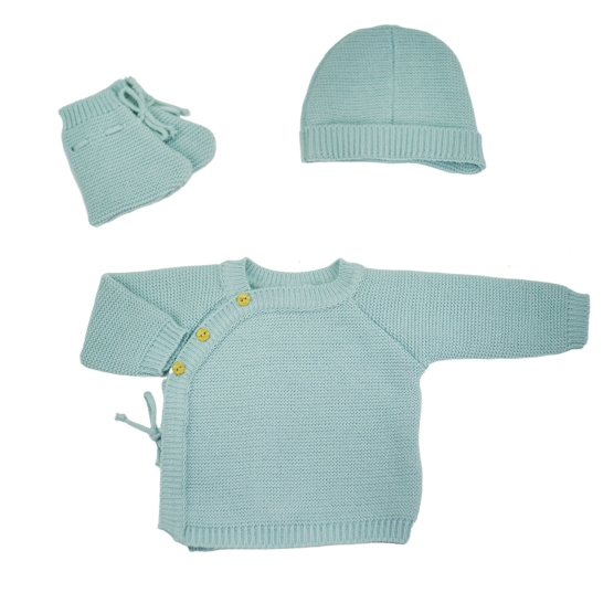 sage green newborn set product photo 3 pieces