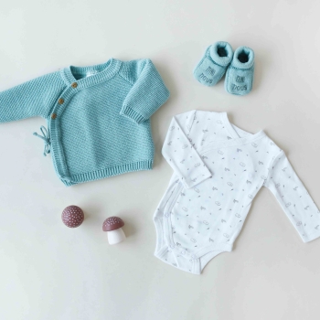 Newborn layette - Cardigan, booties and hat Trois Kilos Sept - 3