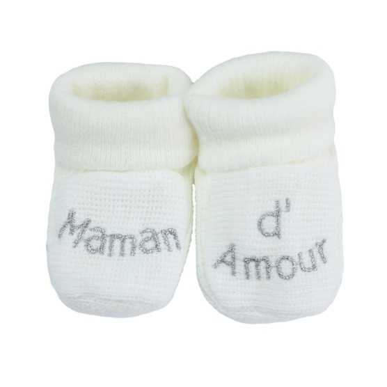 sapatinhos de bebé mãe de amor brancos