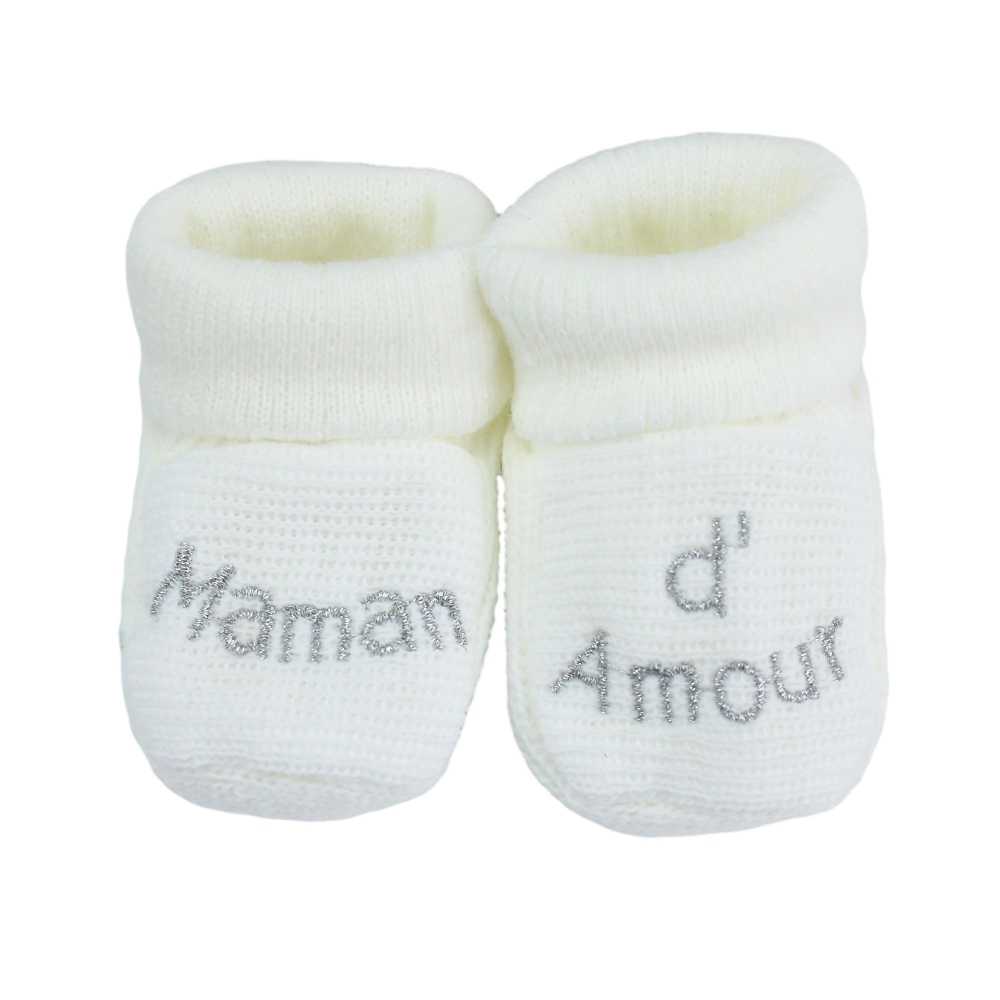 sapatinhos de bebé mãe de amor brancos