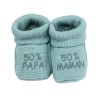 Chaussons bébé vert sauge 50% papa 50% maman Chaussons bébé vert sauge 50% papa 50% maman