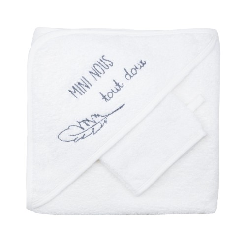 baby hooded bath towel mini nous grey