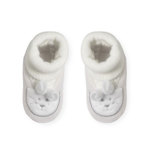 white bunny newborn slippers