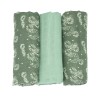 product photo of pine green and sage swaddle blankets with leaves product photo of pine green and sage swaddle blankets with leaves