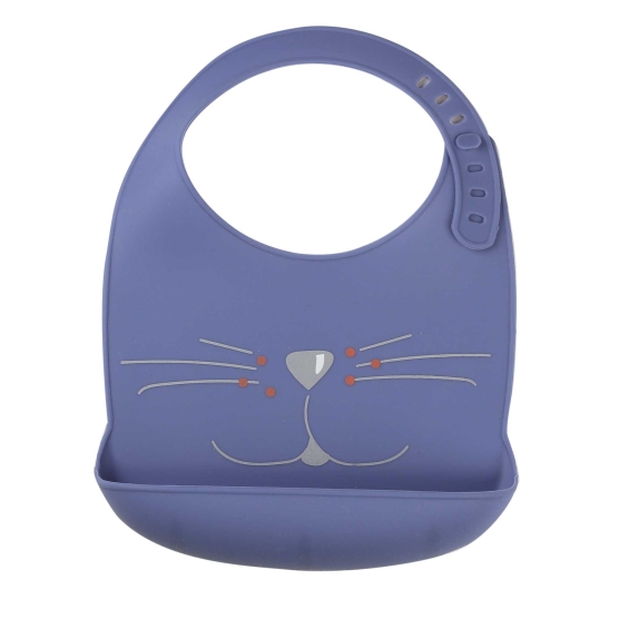 Navy Blue Cat Silicone Bib