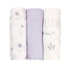 Conjunto de 3 fraldas de pano 70*70cm lilás e branco