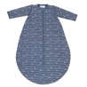 saco de dormir azul marinho com um motivo branco love