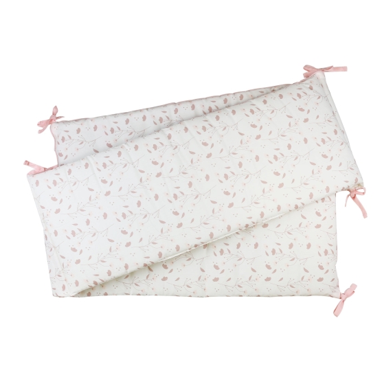 Small cotton bed bumper with floral pattern