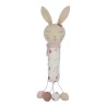 Little rabbit musical rattle with 4 soft pompoms underneath