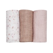 Lot de 3 langes - Oeko-tex - Rose